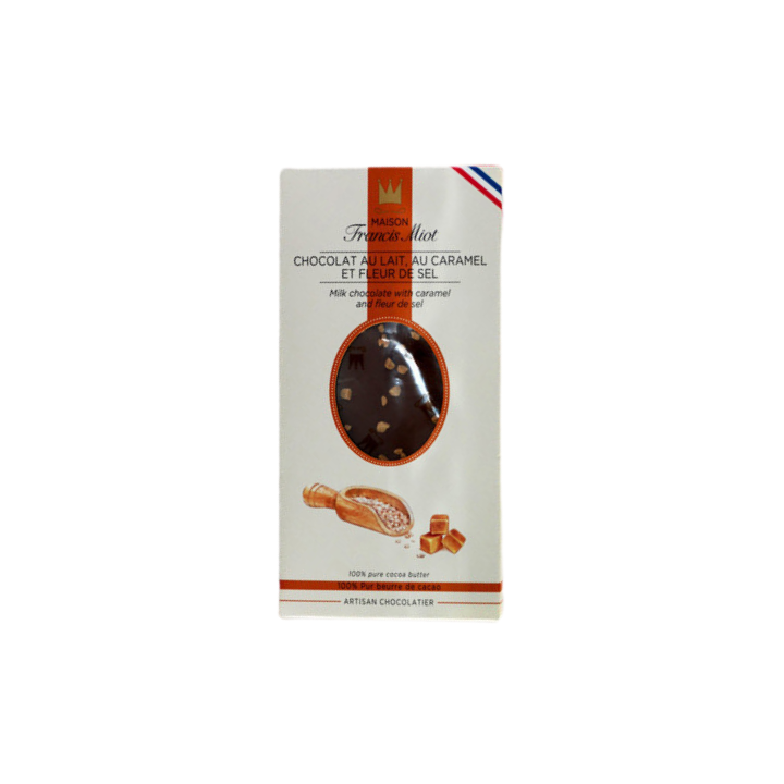 Chocolat au lait au caramel et fleur de sel – Maison Francis Miot | Gourmandise sucrée-salée artisanale