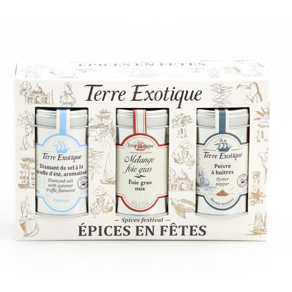Coffret Épices en Fêtes Terre Exotique – Trio prestige gourmet