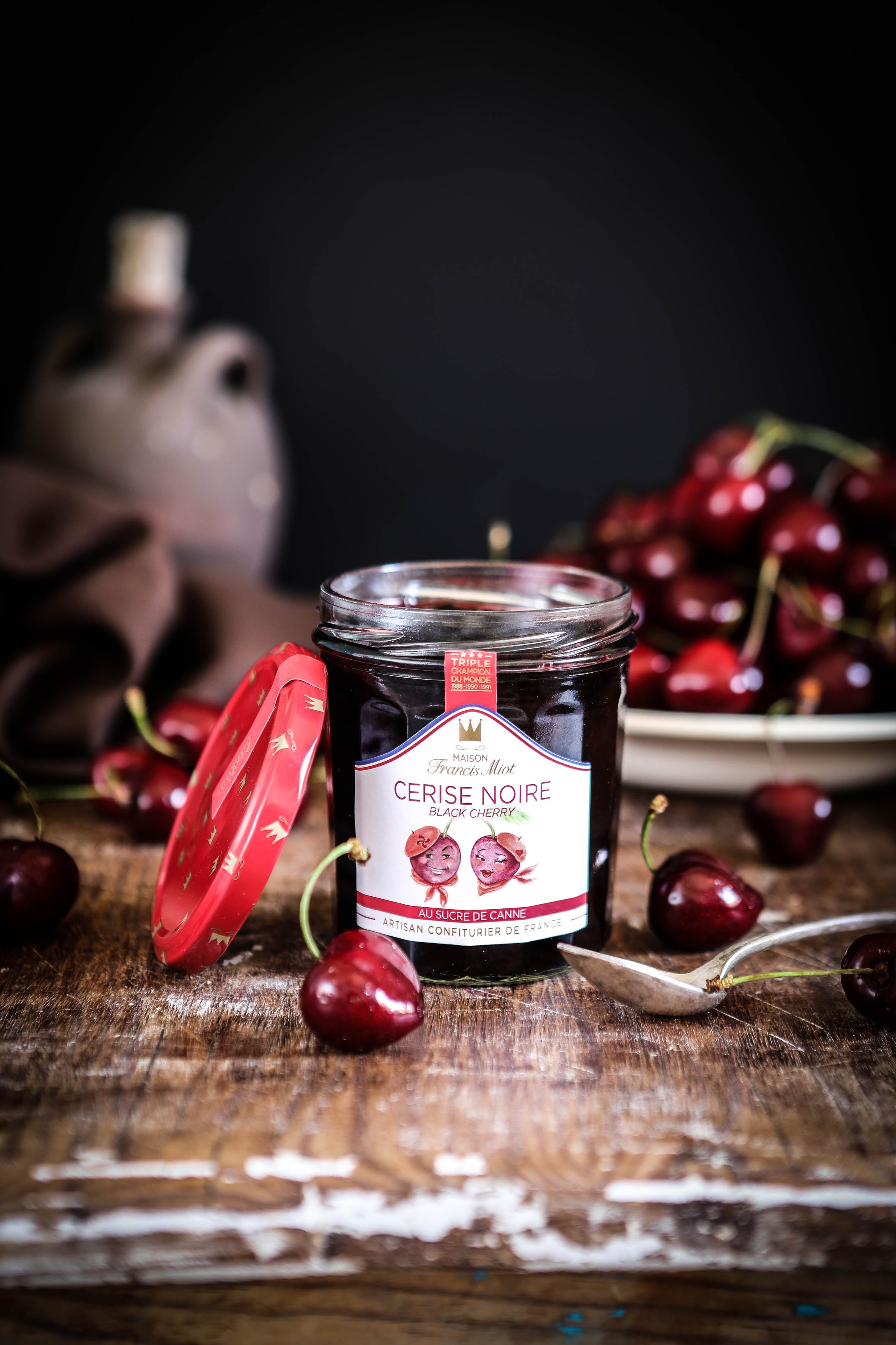 Confiture Cerise Noire Béret Francis Miot – Artisanale & Gourmande