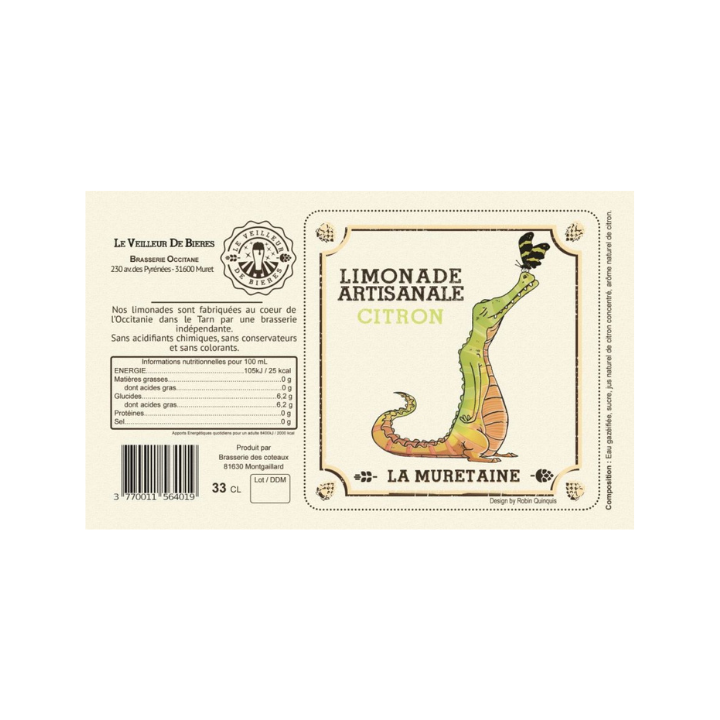 Limonade Citron Bio – Le Veilleur de bières | Limonade artisanale 33 cl