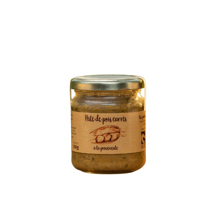 Pâte de Pois Carrés à la Provençale – Les Jardins de la Vère  Tartinade végétale artisanale