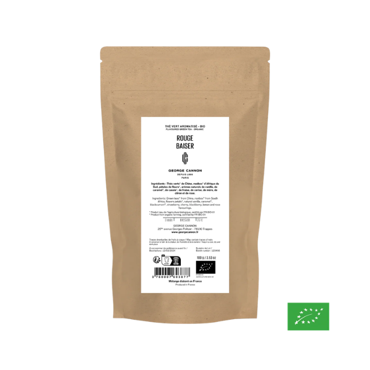 Thé Vert Rouge Baiser Bio – Fruits rouges & vanille