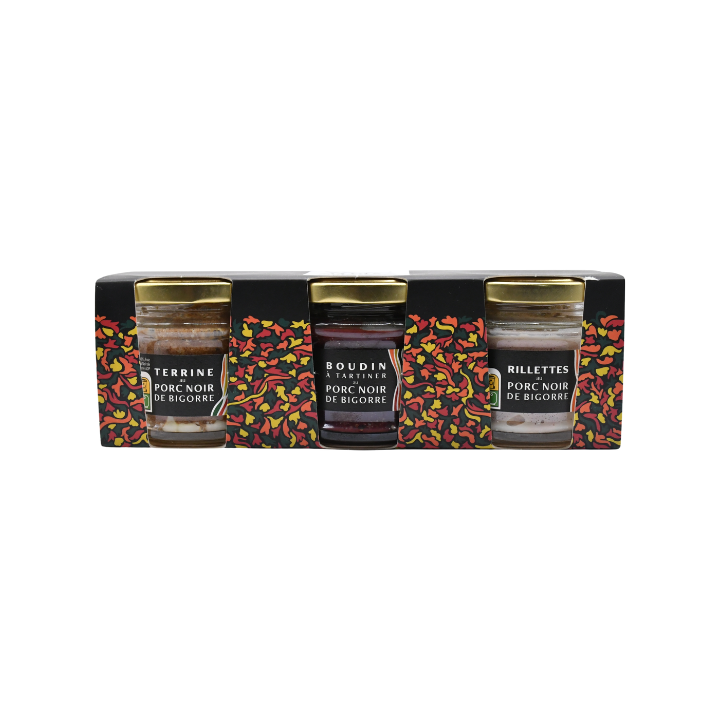 Trio de Verrines Noir de Bigorre 3x90 g | Coffret dégustation
