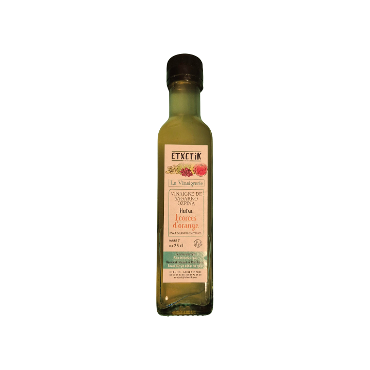 Vinaigre Sagarno Ozpina à l’écorce d’orange – Etxetik | Condiment basque artisanal