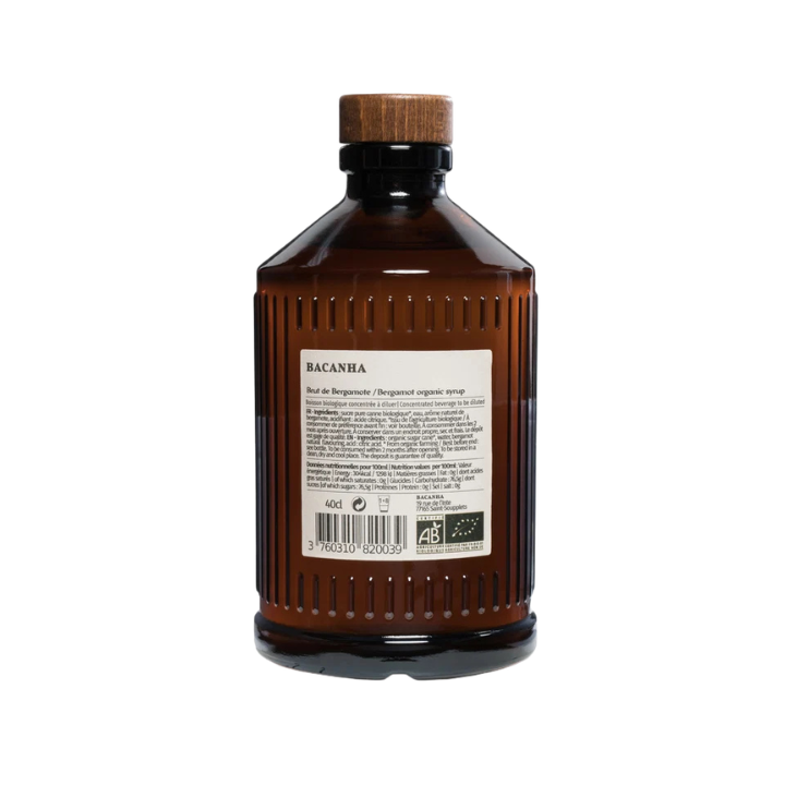 sirop-bergamote-bio-bacanha-400ml étiquette