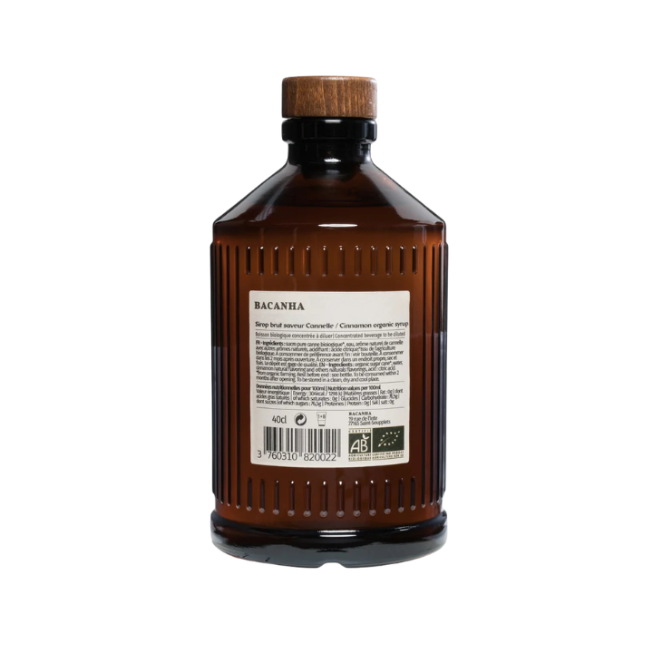 sirop-de-cannelle-brut-bacanha-400 ml étiquette